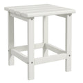 Outsunny Square Coffee Table, HDPE Tabletop and Frame for Porch, Garden, Side Table, 38 x 38 x 46 cm, White AOSOM