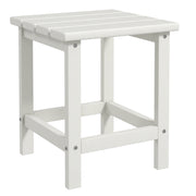 Outsunny Square Coffee Table, HDPE Tabletop and Frame for Porch, Garden, Side Table, 38 x 38 x 46 cm, White AOSOM