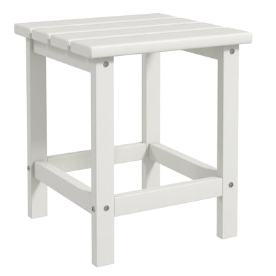 Outsunny Square Coffee Table, HDPE Tabletop and Frame for Porch, Garden, Side Table, 38 x 38 x 46 cm, White AOSOM