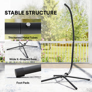 Hammock Chair Stand for Indoor or Garden Use Adjustable Steel Frame Black AOSOM