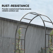 Black Steel Garden Arch 2.2m for Climbing Plants Roses Wisteria Vines Outdoor Wedding Decor by Outsunny