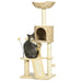 Multi Level Cat Tree with Scratching Post House and Bed for Indoor Cats Beige