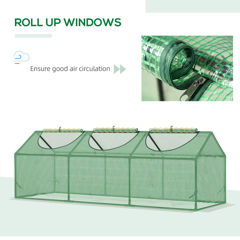 Mini Greenhouse For Outdoor Gardening With PE Cover And Observation Windows Green