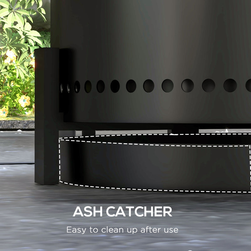 Smokeless Portable Fire Pit With Ash Catcher For Garden Camping And Outdoor Use