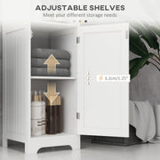 Tall Bathroom Cabinet with Open Shelves and Cupboard for Small Spaces White Homcom