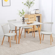 5 Piece Dining Table Set with Space Saving Design and Wood Legs for Small Kitchens Grey