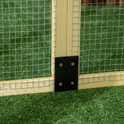 Large Wooden Chicken Coop With Expandable Run For Outdoor Poultry Care, Natural Wood