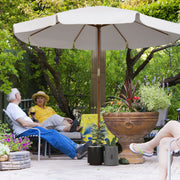 Cream 3.3m Elegant Wooden Garden Parasol for Outdoor Shade by Outsunny