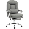 Office Chair with Reclining Backrest and Footrest for Comfortable Home Working Grey