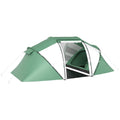 Tunnel Tent with Two Bedrooms and Living Area for Group Camping 4–6 Person Green White