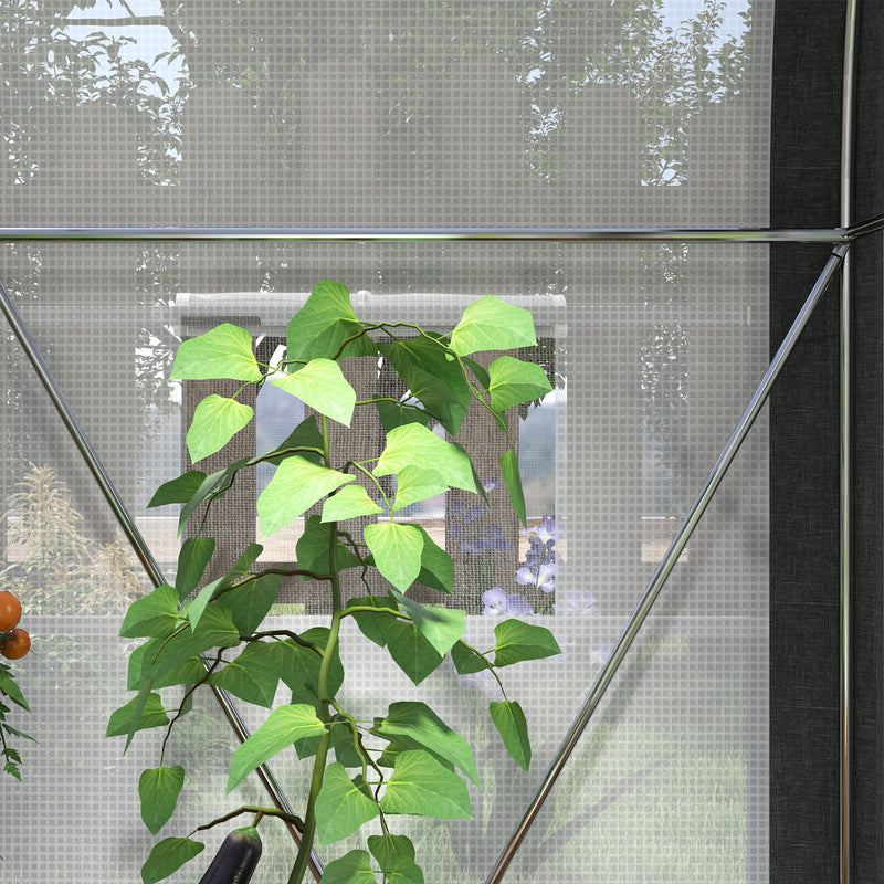 White 3x2m Walk In Tunnel Greenhouse Steel Frame by Outsunny