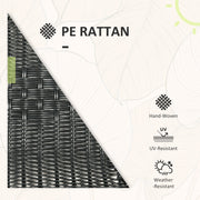 3 Piece Rattan Bistro Set Black Garden Furniture by Outsunny