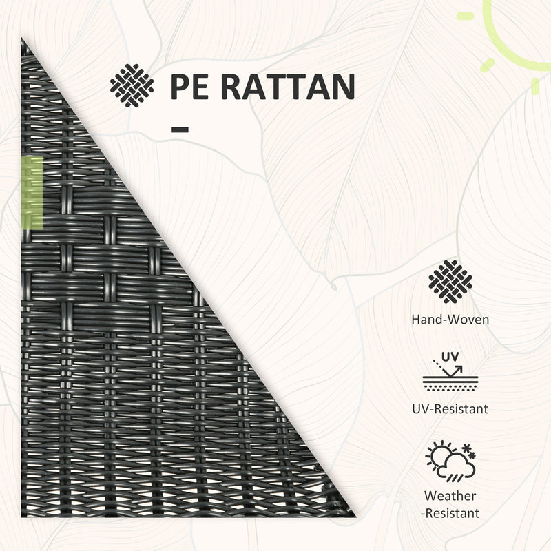 3 Piece Rattan Bistro Set Black Garden Furniture by Outsunny