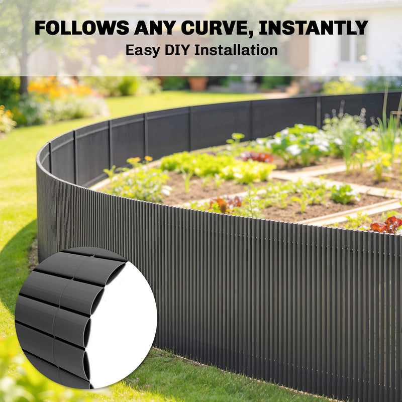 Garden Privacy Screen Fence for Sheltered Outdoor Spaces Easy Fit Dark Grey Outsunny