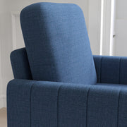 Blue Modern Boxy Linen Look Armchair with Padded Seat by HOMCOM