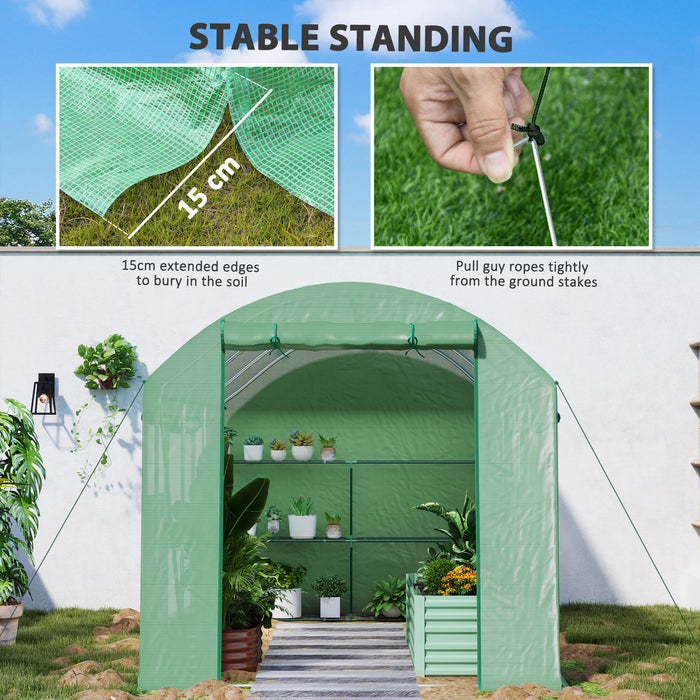 9.8 x 6.6ft Walk-In Polytunnel Greenhouse for All-Season Gardening by Outsunny