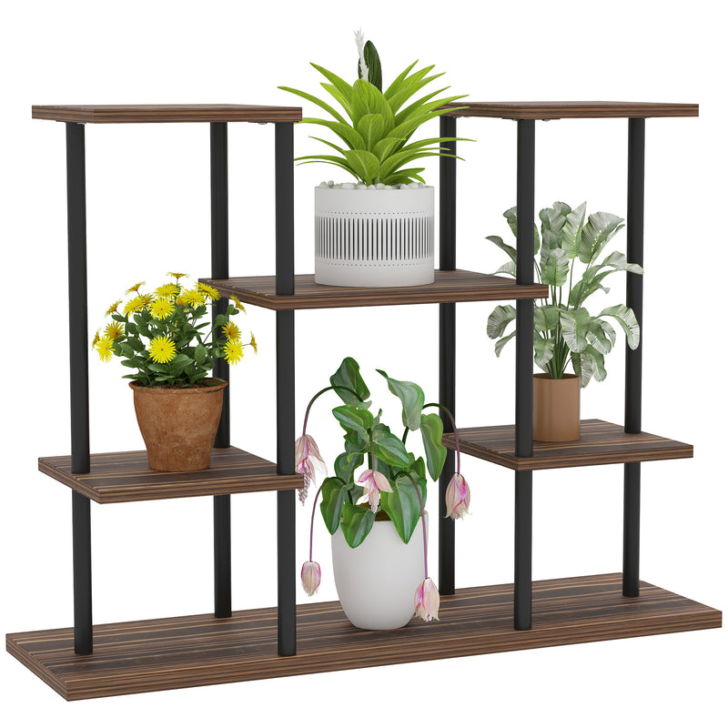 Four Tier Wooden Shelf Plant Stand for Indoor and Outdoor Display by Outsunny