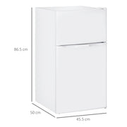 88L Under Counter Fridge Freezer with Adjustable Settings and 3 Star Freezer Rating, White