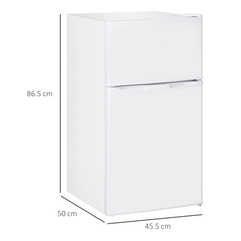 88L Under Counter Fridge Freezer with Adjustable Settings and 3 Star Freezer Rating, White