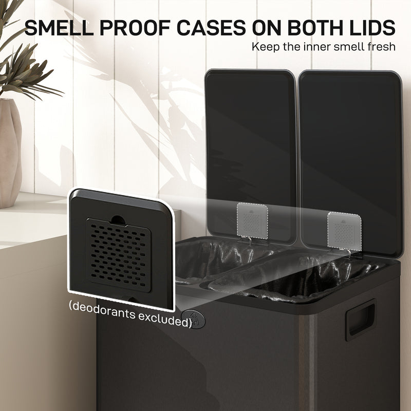 Kitchen Pedal Bin with Dual Compartments for Easy Rubbish and Recycling Separation