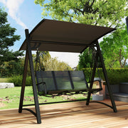 Garden Swing Seat for 3 with Adjustable Sun Shade and Breathable Fabric Grey Outsunny