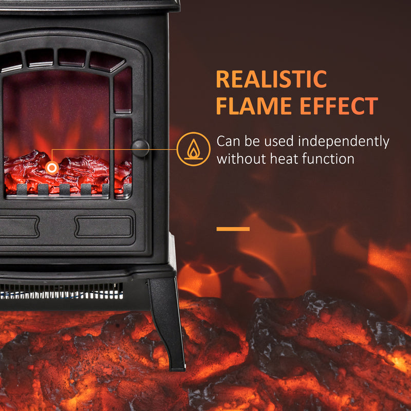 Electric Fireplace Heater for Quick Warmth and Cosy Atmosphere in Small Rooms Black