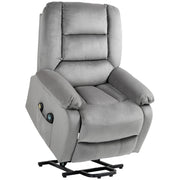 Electric Reclining Massage Armchair with Remote and Lift Assist for Home Comfort Grey