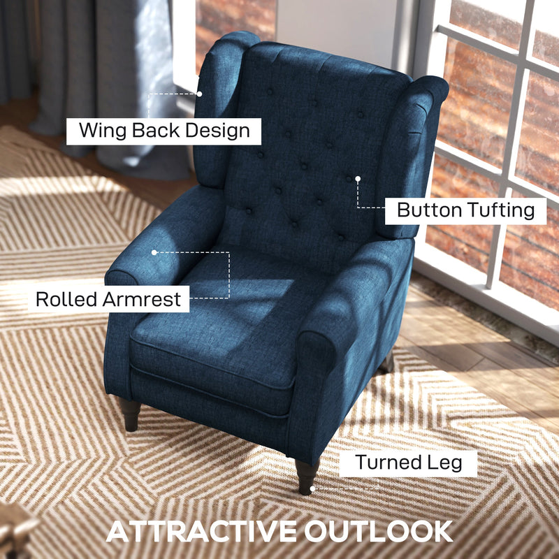 Wingback Accent Chair, Blue