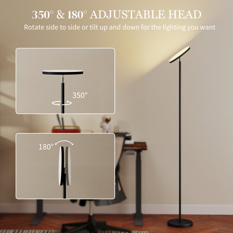 Tall RGB Floor Lamp With Remote Control And Dimmable Light For Bedroom Or Living Room Black