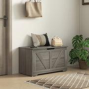 100L Large Storage Box With Safety Hinges Ideal for Home Organisation Charcoal, Grey