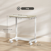 Height Adjustable C Shaped Overbed Table With Tilting Top For Sofa Or Bedroom Use