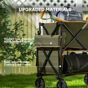 Grey Double Decker Folding Trolley Wagon 200kg Capacity for Camping and Festivals