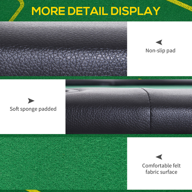 10 Player Foldable Poker Table Top With Cup Holders And Carry Bag For Game Nights Green AOSOM