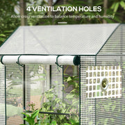 Mini Greenhouse With Roll Up Doors Ventilation And Reinforced Cover For Small Gardens Green AOSOM