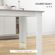 Dining Table for Small Spaces Seats 6 Easy Clean Surface Grey Wood Effect White AOSOM