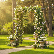 Garden Arch for Climbing Plants with Rust Resistant Steel Frame for Outdoor Decoration Black Outsunny