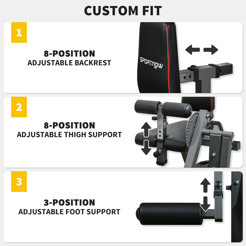 Seated Leg Extension and Curl Machine Adjustable Lower Body Workout Equipment by SPORTNOW AOSOM