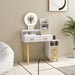 White Elegant Dressing Table with LED Mirror and Storage by HOMCOM