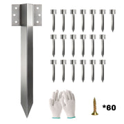 Sleeper Bracket Set for Raised Beds and Garden Borders Galvanised Steel 20 Pack Silver AOSOM
