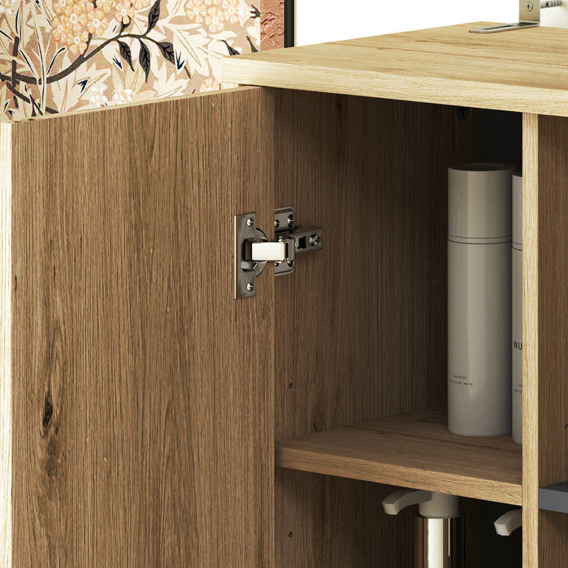 Slim Wooden Bathroom Cabinet With Multi-Storage by HOMCOM