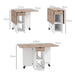 Folding Drop Leaf Dining Table with Drawer and Storage Shelves for Small Spaces Oak by HOMCOM