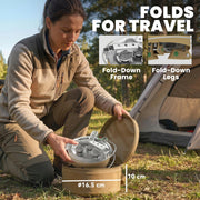 Camping Gas Stove for Fast Outdoor Cooking and Boiling Water Portable Khaki AOSOM