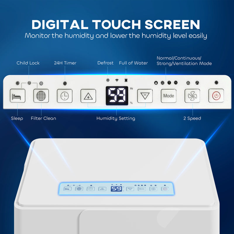 30L Clothes Dryer Dehumidifier Energy Efficient White by HOMCOM