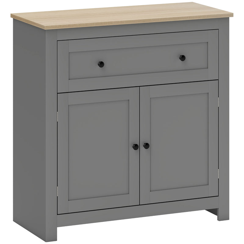 Modern Sideboard Cabinet With Drawer And Adjustable Shelf For Kitchen Or Hallway Grey