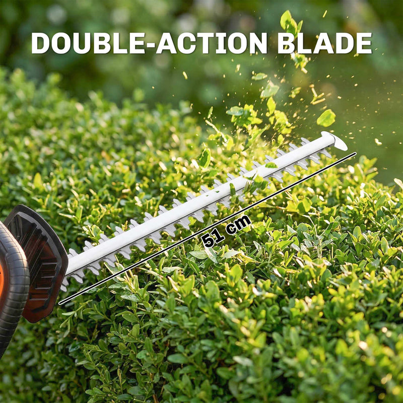 Cordless Hedge Trimmer for Easy Garden Maintenance with Rechargeable Battery Orange AOSOM