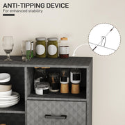 Grey Freestanding Sideboard with Adjustable Shelf Drawers and Open Storage Compartment by HOMCOM