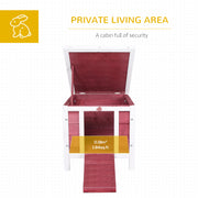 Wooden Rabbit Hutch with Run for Outdoor or Indoor Use Easy Access Design Red