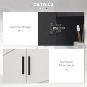 Under Sink Bathroom Cabinet with Shelf and Double Doors for Basin Storage Light Grey AOSOM