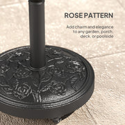 21kg Parasol Base with Wheels for Secure Garden Umbrella Support and Easy Movement Black Outsunny