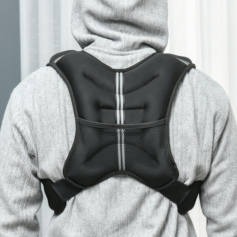 5kg Weighted Running Vest With Adjustable Straps and Reflective Safety Strips Grey AOSOM
